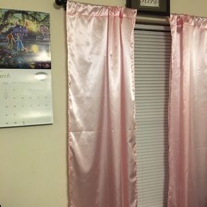 Rose Pink Satin Curtains